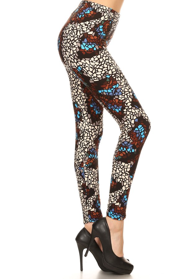 Mosaic Butterfly Print Leggings