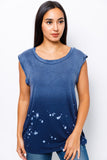 Gilded Intent Bleach Wash Tank Top Women's Large Blue Tie-Dye Sleeveless