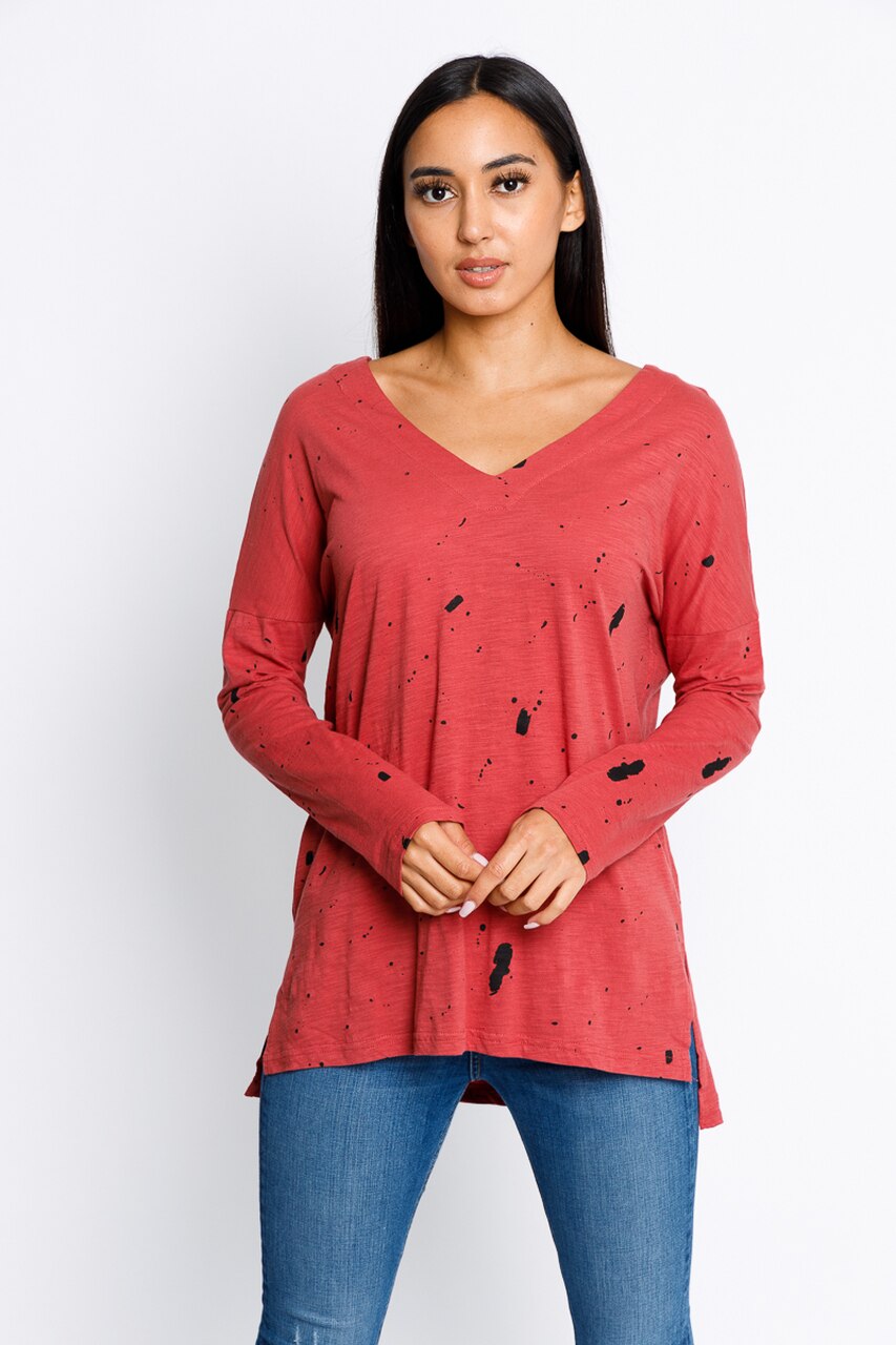 V-neck Painted Top