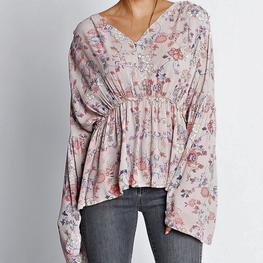 Floral Bell Babydoll Top