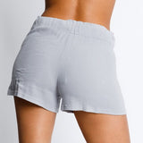 Subtle Ribbed Drawstring Gray Pocket Shorts