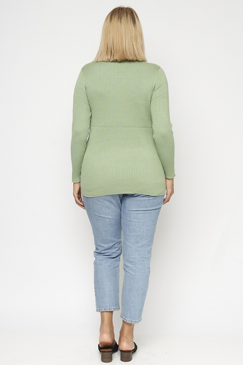 Sage Crisscross V-neck Sweater