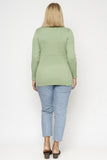 Green Tea Crisscross V-neck Sweater