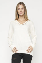 Pearl Accent Sweater Top