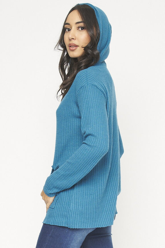 Teal Waffle Hoodie