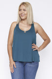 Teal Keyhole Sleeveless Top