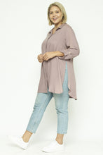 Roll Up Button Down Tunic Top