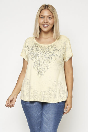 Faded Floral Yellow Top
