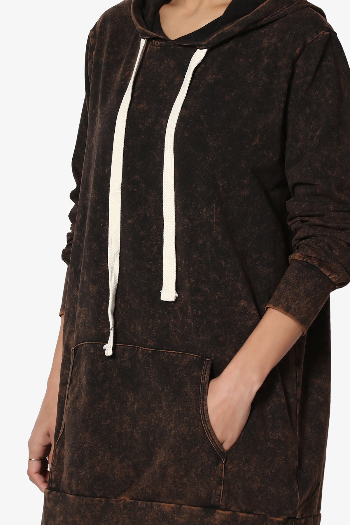 Acid Wash Drawstring Relaxed Pullover Hoodie Sweatshirts w/ Kangaroo Pocket