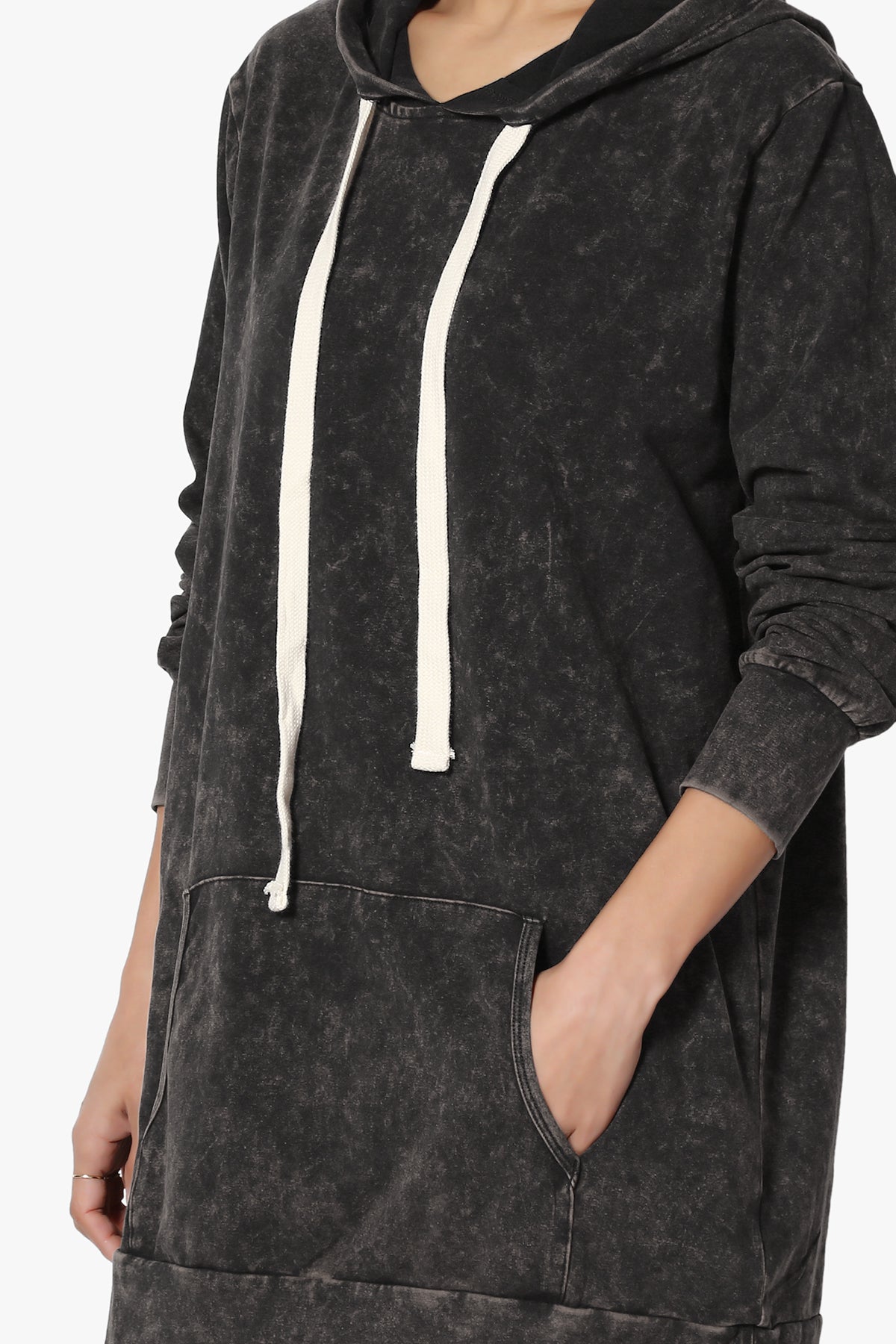 Acid Wash Drawstring Relaxed Pullover Hoodie Sweatshirts w/ Kangaroo Pocket