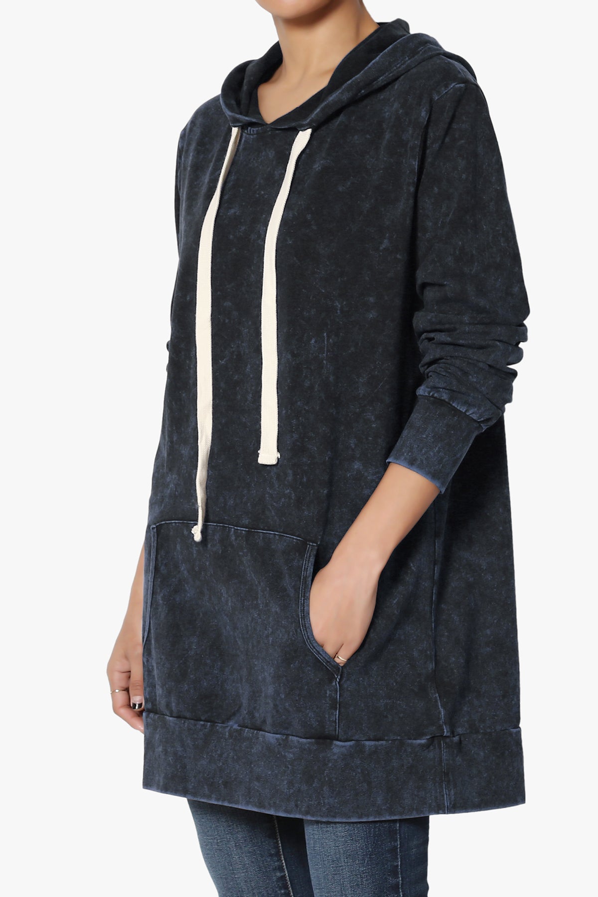 Acid Wash Drawstring Relaxed Pullover Hoodie Sweatshirts w/ Kangaroo Pocket