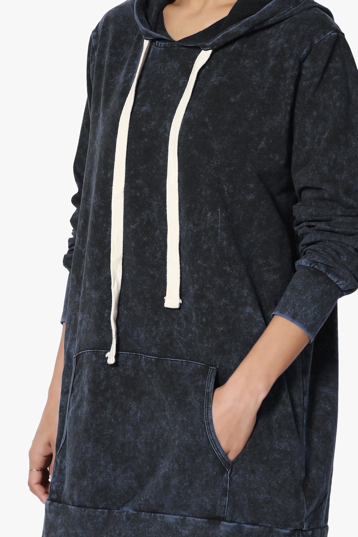 Acid Wash Drawstring Relaxed Pullover Hoodie Sweatshirts w/ Kangaroo Pocket