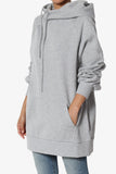 Side Tie Tunic Hoodie w/ Kangaroo Pocket