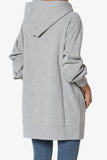Side Tie Tunic Hoodie w/ Kangaroo Pocket