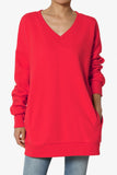 Mega Soft Oversized Sweatshirt with Pockets - Ruby Red