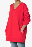 Mega Soft Oversized Sweatshirt with Pockets - Ruby Red