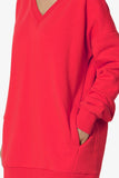 Mega Soft Oversized Sweatshirt with Pockets - Ruby Red
