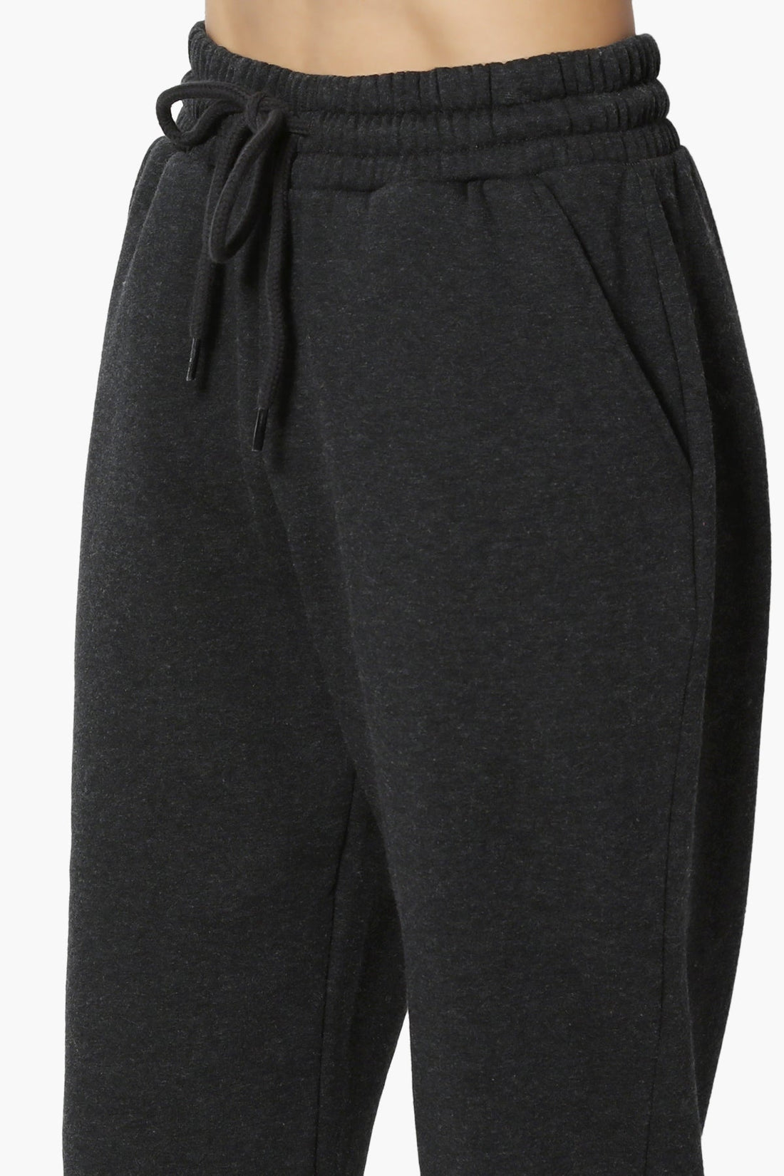 Active Lounge Fleece Drawstring Elastic High Waist Jogger Sweatpants w/ Pockets