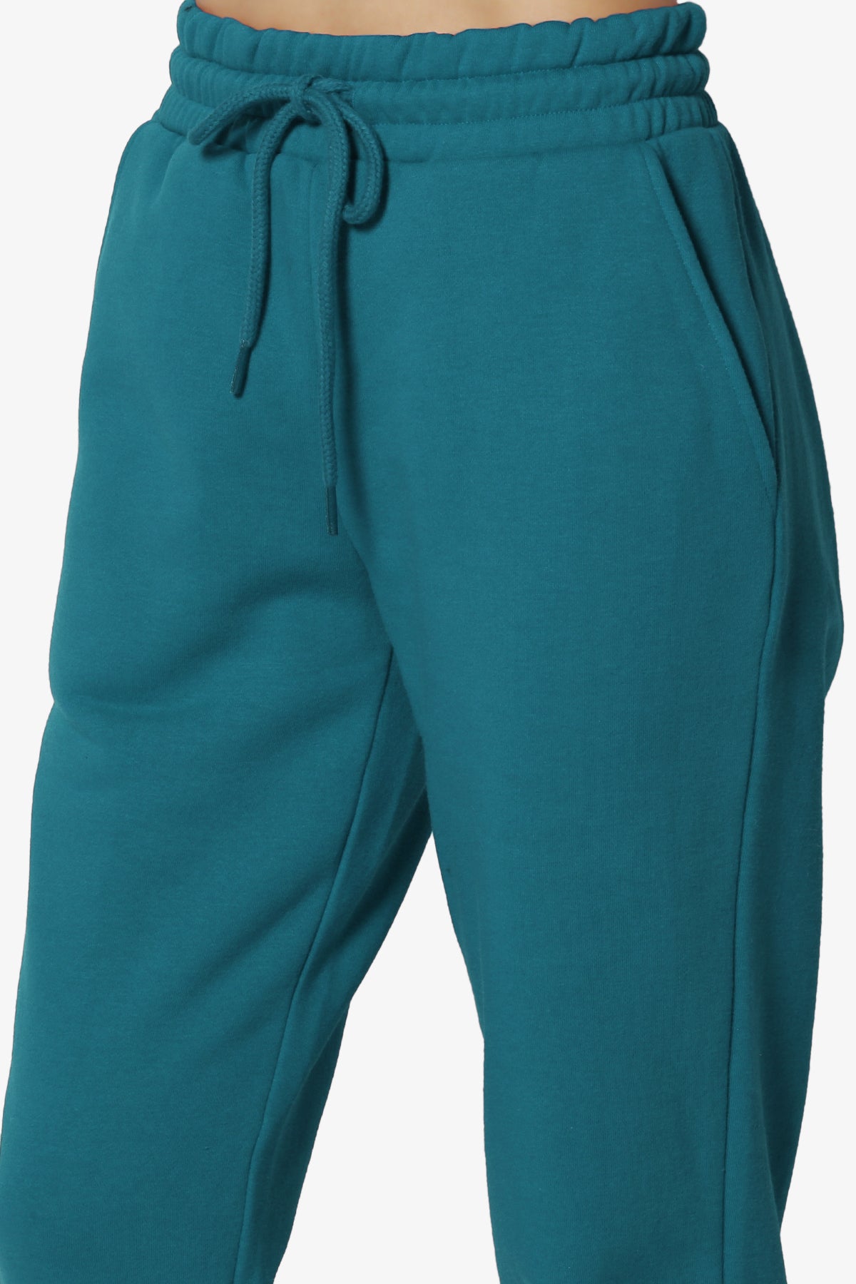 Active Lounge Fleece Drawstring Elastic High Waist Jogger Sweatpants w/ Pockets
