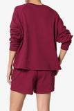 Oversized Cotton Terry Lounge Set – Long Sleeve Top & Drawstring Shorts