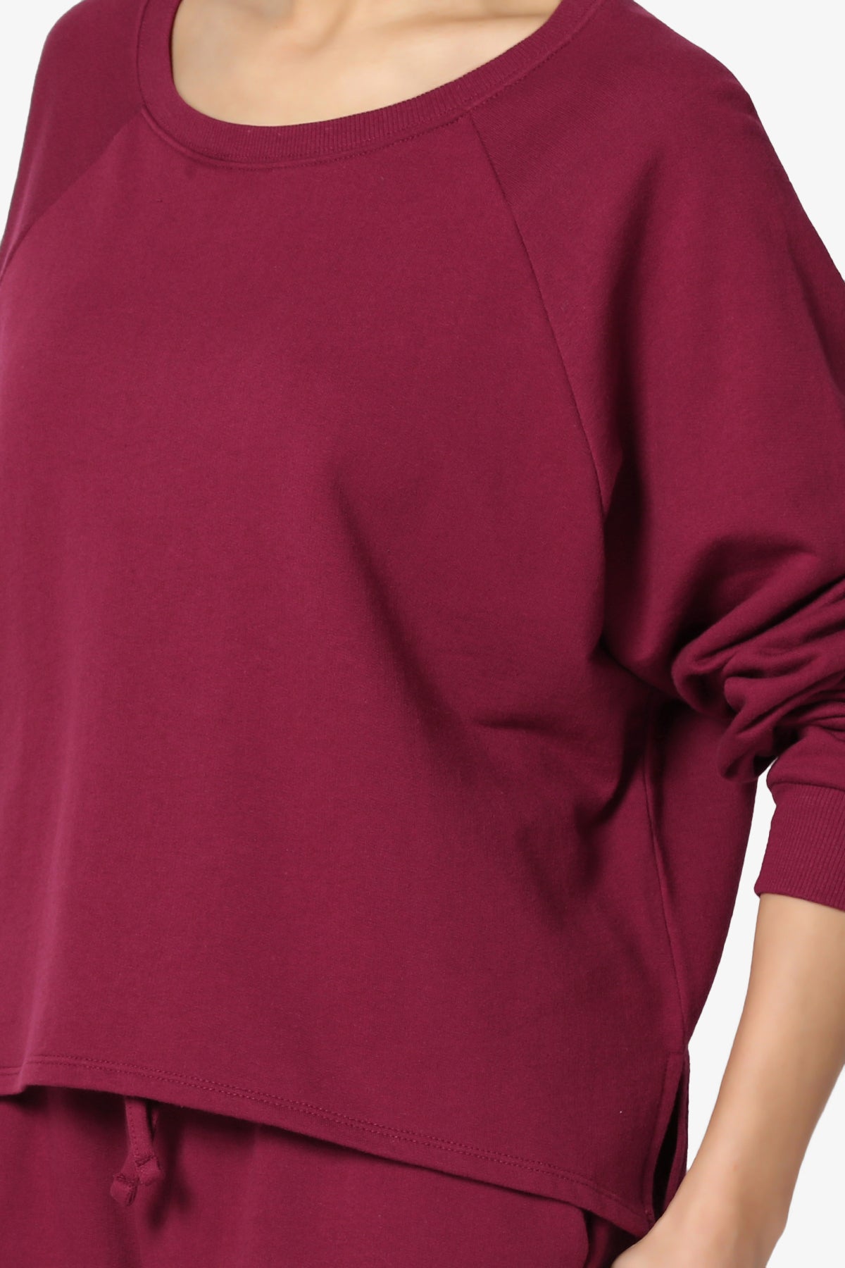 Oversized Cotton Terry Lounge Set – Long Sleeve Top & Drawstring Shorts