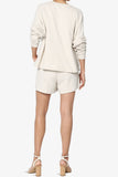 Oversized Cotton Terry Lounge Set – Long Sleeve Top & Drawstring Shorts - Plus