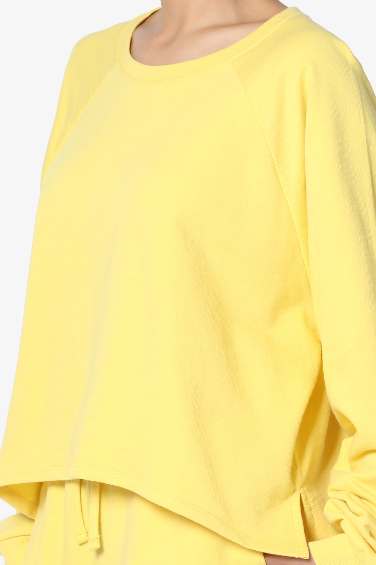 Oversized Cotton Terry Lounge Set – Long Sleeve Top & Drawstring Shorts