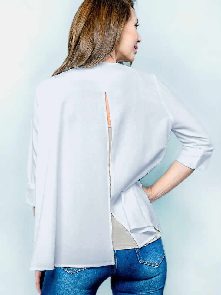 Silver Sequin Trimmed Blazer