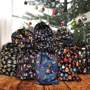 Reusable Fabric Christmas Gift Bags