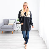 Oversized Loose Fit V-Neck Tunic Sweatshirt