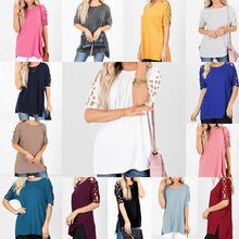 Criss Cross Lattice Shoulder Half Sleeve Side Split Hi - Low Hem Oversized Top