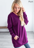 Oversized Loose Fit V-Neck Tunic Sweatshirt