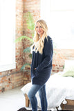 Oversized Loose Fit V-Neck Tunic Sweatshirt