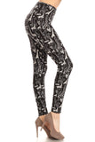 Cute Giraffe Print Soft Black Leggings
