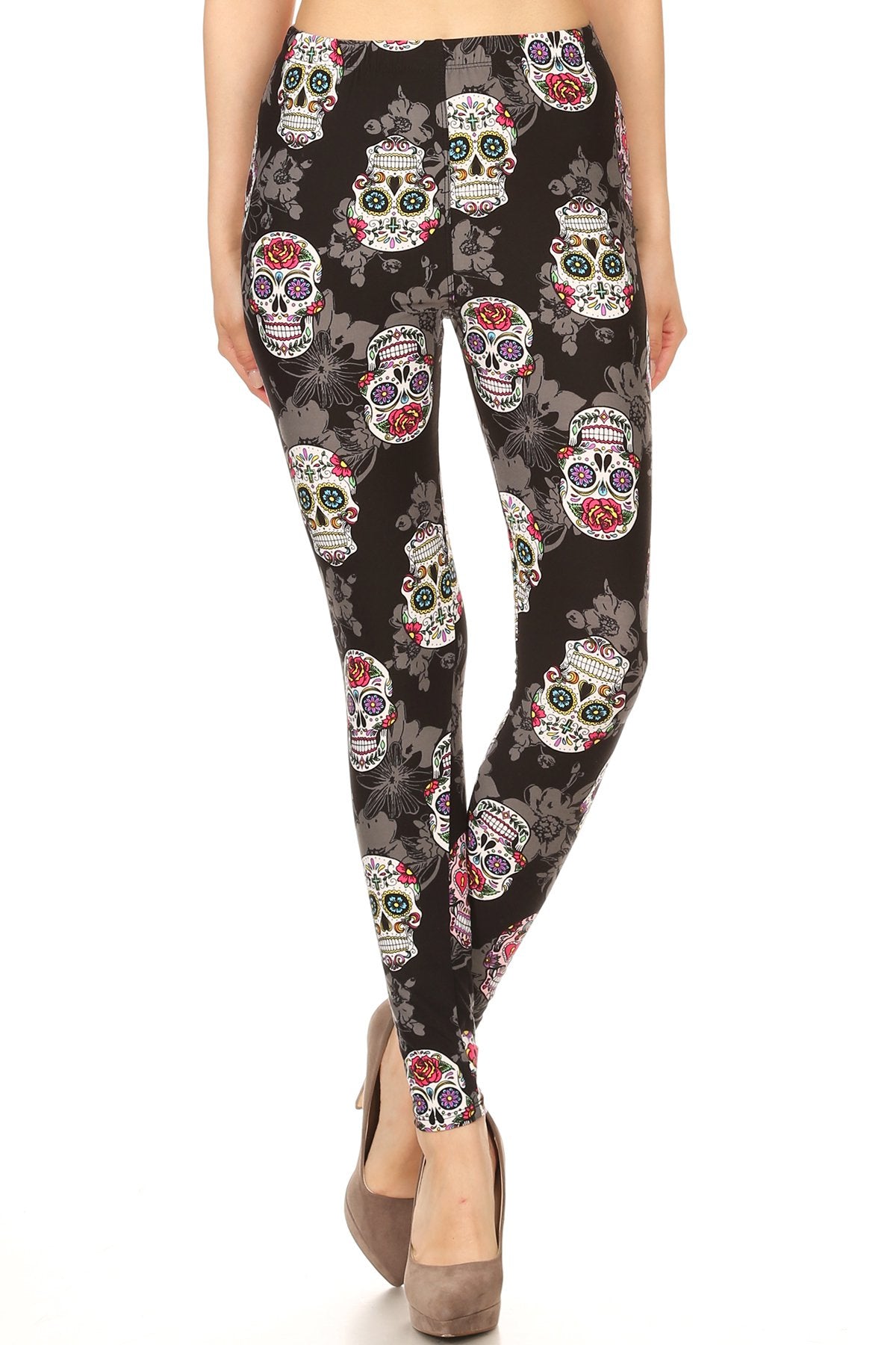 Sugar Skull Orchid Soft Leggings