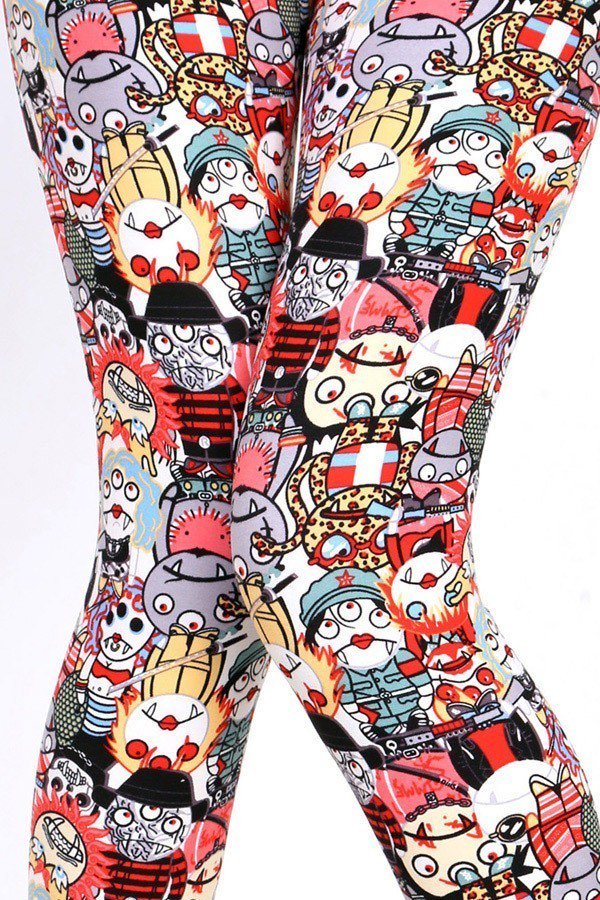 Cute Alien Monster Soft Leggings - Adult & Kid Sizes