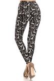 Cute Giraffe Print Soft Black Leggings