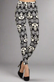 Geometric Tapestry Skull Print Soft Leggings