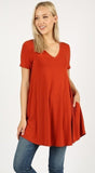V-Neck Tunic With Pockets