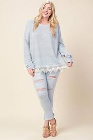 Scallop Crochet Lace Detail Sweater