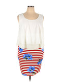 You Look Like the Fourth of July Dress Striped Floral Bodycon w/ Layered Chiffon