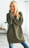 Oversized Loose Fit V-Neck Tunic Sweatshirt