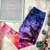 Tropical Paradise Sunset Print Leggings