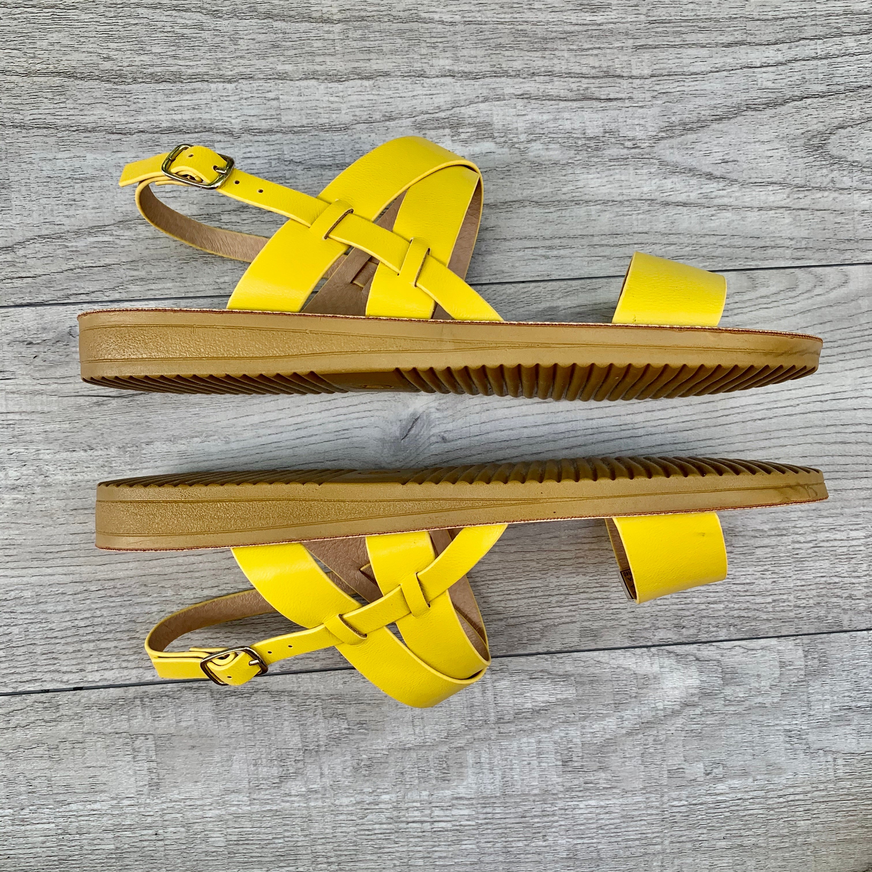 Yellow Criss Cross Sandals