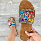 Delight Comfort Embroidered Sandal - Gold