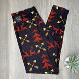 Christmas Red Plaid Reindeer Soft Leggings w/ Secret Pocket
