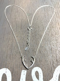 Sterling Silver Antler Necklace