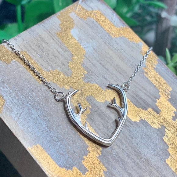 Sterling Silver Antler Necklace