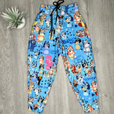 Pup in Blue Print Kids Joggers w/ Pockets