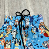 Pup in Blue Print Kids Joggers w/ Pockets